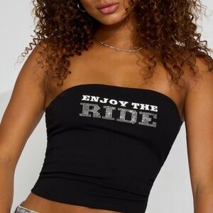 Garage Enjoy The Ride Tasia Black Tube Top